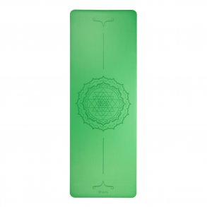 Phoenix Yogamtte af Naturgummi - Grn Yantra-Mandala - 185 x 66 x 4 mm.