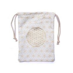 Opbevaringspose med Flower of Life - 19 x 13 cm.