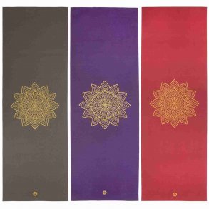 Rishikesh Premium Golden Mandala Yogamåtte - 183x60 cm. x 4,5 mm.