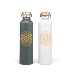 Bodhi Isoleret Termoflaske i rustfrit stl med Flower of Life motiv - 1 L.