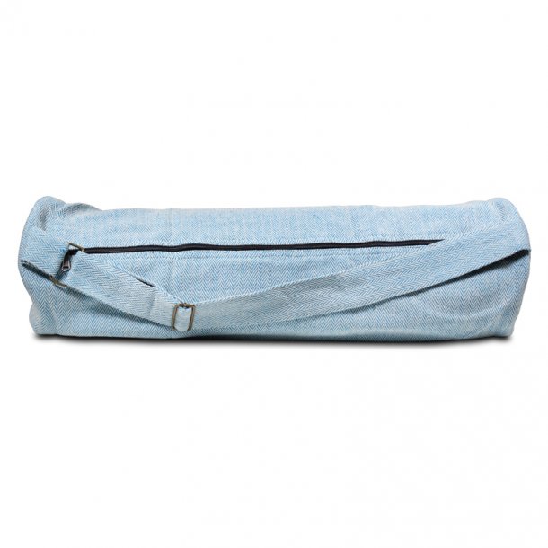 Yogataske i fiskebensvvet bomuld - Tyrkis - 65 x 19 cm.