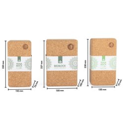 Bodhi XXL Yogablok i kork - 22,7 x 15 x 10 cm.