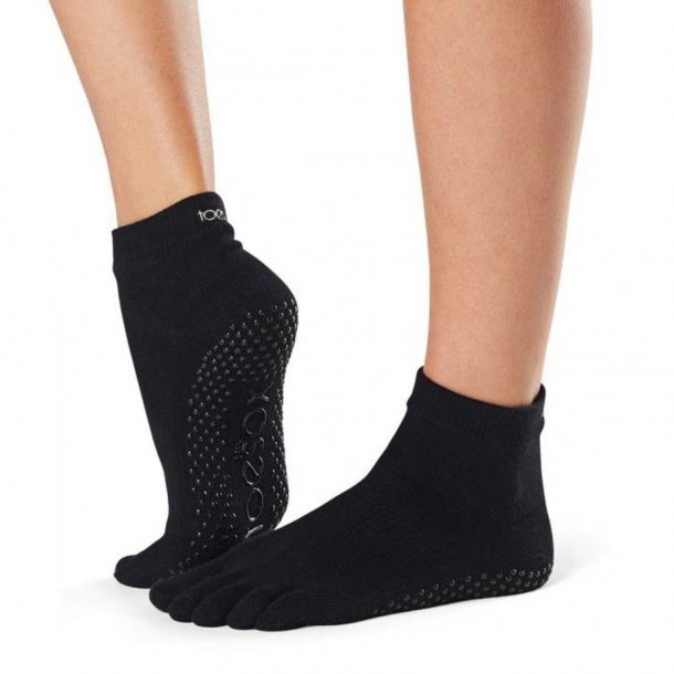 ToeSox Full-Toe Ankle Yogastrmpe - Sort