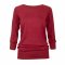 Yamadhi Yogabluse med 3/4 rmer i viskose - Rd/Burgundy