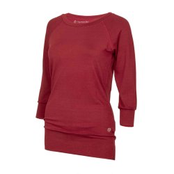 Yamadhi Yogabluse med 3/4 rmer i viskose - Rd/Burgundy