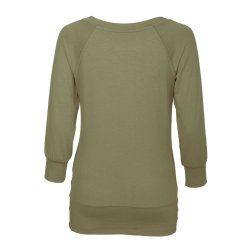 Yamadhi Yogabluse med 3/4 rmer i viskose - Olivengrn